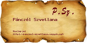 Pánczél Szvetlana névjegykártya